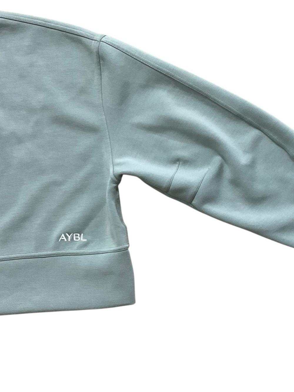 AYBL Cropped Sweatshirt Womens Small Green Athleisure Gym Pullover - Picture 5 of 12